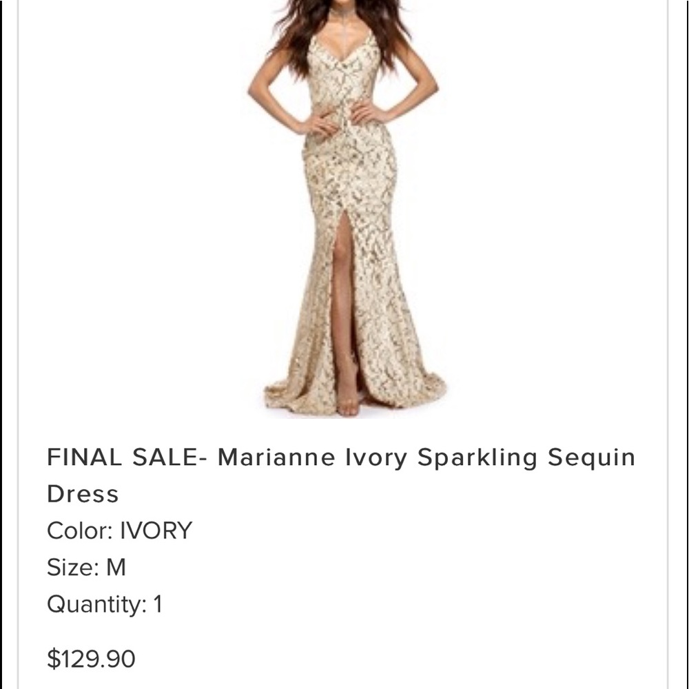 Ivory Sparkling Sequin Dress